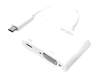 Adaptateur USB 3.0 D-Sub 15pin HD femelle USB C prise male 140mm - Blanc