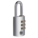 Yale Cadenas aluminium à code Argent 28 mm - YE3CB/28/126/1/S - Anse acier, combinaison à 3 chiffres - Pour Casier Scolaire Ecole, Vestiaire de Sport, Boîte à Outils, Sac