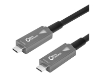MicroConnect Premium - USB-kabel - 24 pin USB-C (hann) til 24 pin USB-C (hann) - USB 3.2 Gen 2 - 10 m - innendørs, aktiv optisk hybridkabel, støtte for 4K 60 Hz (3840 x 2160) - svart