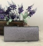 Ted Baker Glareh Large Leather Silver Glitter Bobble Purse