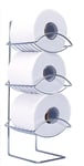 Oceana 3 Tier Chrome Bathroom Toilet Paper Roll Holder Free Standing -