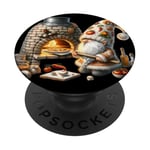 Pizza Baker Dad Gnome With Hot Stone Pizza Oven Italy Travel PopSockets PopGrip Adhésif