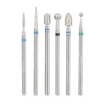 6 pcs - pack têtes de perceuse à ongles En Acier Inoxydable Nail Art Drill Bit Kit Nail Drill Accessoires Manucure Outil JG # 8