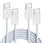 Anysea USB C to USB C Charger Cable：60W 3A Type C Charger Cable Fast Charge 3.3ft/1m Nylon USBC to USBC Data Cable Compatible with iPhone 16 15 Pro Max Galaxy S24 S23 iPad Pro/Air MacBook Pro/Air