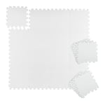 Relaxdays Tapis de sport & de sol 30x30 cm, lot de 24, antibruit & antichoc, 1 m², fitness & équipements sportifs, blanc