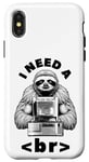 Coque pour iPhone X/XS I Need A Break Computer Code Programmation humoristique Paresseux