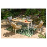 Table de jardin - 4/6 places - Aluminium - Blanc - MALDIVES  