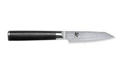 KAI Shun Classic Kiritsuke 9 cm - couteau damassé 32 couches noyau VG MAX - 61 (±1) HRC - manche en bois de pakka - Fabriqué au Japon - petit couteau de chef japonais, couteau de cuisine forgé