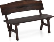 Banc de Jardin 2 Places Charge 325KG 120x51x78CM Sièges Spacieux Dossier Incliné Ergononique Barre Transversale Marron