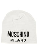 Moschino bonnet homme 60016M5802002 laine White Bianco chapeau béret casquette