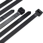 Cable Zip Ties Heavy Duty 26 Inch, Ultra Strong Plastic Wire Ties with 180 Pounds Tensile Strength, 50 Pieces, Durable Nylon Black tie Wraps, Indoor and Outdoor UV Resistant, Quality Cable Ties