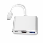 USB-C till HDMI-adapter (stöder 4K/30Hz) - 3-i-1 Type-C-omvandlarkabel - För MacBook Pro 2017/2018, MacBook och andra USB 3.0 Type-C-enheter