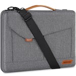 DOMISO 17-17.3 Inch Laptop Sleeve Water Resistant Business Briefcase Messenger Bag Compatible with 17.3" Dell Computer/HP Pavilion 17/ProBook 470/MSI GS73VR Stealth PRO/Lenovo/Acer/Asus,Grey