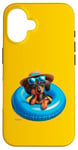 Coque pour iPhone 16 P.D.Moreno Flotteur gonflable pour piscine Motif teckel