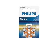 Philips Minicells ZA13B6A/00, Engångsbatteri, Zink-luft, 1,4 V, 6 styck, 280 mAh, Cd (kadmium), Hg (kvicksilver)