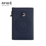 Anti-Theft Positioning Wallet Men Card Holder Mini Wallets For Airtag(Cowhide Blue)