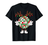 Christmas disco ball with antlers, peace sign, reindeer T-Shirt