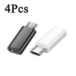 Adaptateur Usb Type-C Femelle Vers Micro Usb Mâle,Convertisseurs Pour Xiaomi,Samsung,Huawei,Charge De Téléphone,Connecteurs De Transfert De Données - Type 2 Black 2 White