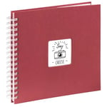 Hama Photo Album 28 x 24 cm (Spiral Album with 50 White Pages, Photo Book with glassine dividers, Album to Stick in and Design Yourself), Bourdeaux Red, 00001965