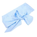 Newborn Swaddle Wrap Infant Cotton Bowknot Sash Blanket(Light Blue Plaid) Part