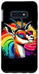 Coque pour Galaxy S10e Lunettes de soleil cool Tie Dye Gazelle Illustration Art graphique