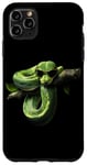 Coque pour iPhone 11 Pro Max Amoureux Drôles De Python D'arbre Vert, Serpents, Reptiles