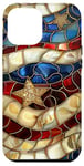 iPhone 12 Pro Max Red White Blue - Stars Stained Glass American Flag Case