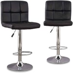 Deco In Paris - Lot de 2 tabourets de bar noir scalo