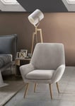 Talamo Italia - Fauteuil Annarita, fauteuil lounge design, 100% Made in Italy, fauteuil relaxant en tissu rembourré, 80x70h95 cm, Gris