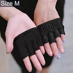 NCCZ Moitié Gants de Yoga Finger ANTIDÉRAPANTES Gym Sports Palm Protector, Taille: M, Palm Circonférence: 18cm (Color : Black)