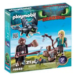 Original PLAYMOBIL® Dragons 70040 - Hiccup Et Astrid Avec Bébé Dragon