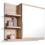 Domtech - Armoire de toilette avec etageres miroir de salle de bain armoire de toilette en chene sonoma l 8327