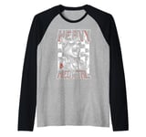 Heavy Meowtal Cat Funny Metal Music Band Singer Musician Raglan Baseball Tee