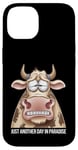 Coque pour iPhone 14 Just Another Day In Paradise Cow Humour Sarcasme Femmes Hommes