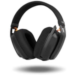 KROM Kanji - Casque sans Fil, Bluetooth 5.3, 2.4Ghz ou Connexion USB, Haut-parleurs de 40 mm, contrôle du Volume et Microphone intégrés, Bandeau réglable et léger, Noir