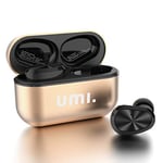 Umi W5s-ecouteurs-Bluetooth 5.2-sans-Fil - Écouteur Intra Auriculaires sans Fil - IPX7 True Wireless Casques avec boîtier de Charge Intelligent métal pour iPhone Samsung Huawei (Or)