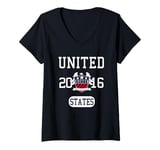 Womens USA 2016 Soccer Home Of The Brave Graphic V-Neck T-Shirt