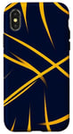 Coque pour iPhone X/XS Bleu marine et jaune