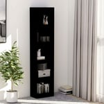 Bonnevie - Bibliothèque à 5 niveaux, Étagère de Rangement, Meuble pour Dossier, Armoire de Rangement Noir 40x24x175 cm Aggloméré AXZ96079