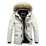 Doudoune Homme Hiver Épais Outwear Blouson Sport Chaud Manteau Militaire Parka Fausse Fourrure Avec Coupe-Vent Fit Grande Vêtements Masculin