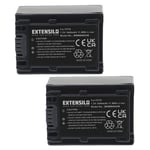 EXTENSILO 2x Batteries compatible avec Sony HDE-SX43E, HDE-SX65E, FDR-AX700E, FDR-AXP33 appareil photo, reflex numérique (1640mAh, 7,2V, Li-ion)