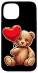 Coque pour iPhone 15 Ours en peluche coeur amour joyeux Saint-Valentin