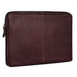 ROYALZ Universelle Housse en Cuir pour Microsoft Surface Laptop Go Coque 12.4 Pouces Poche Sac Etui de Protection Cuir, Couleur:Cognac Foncé