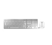 CHERRY DW 9100 SLIM, Wireless Desktop Set, Czech/Slovak Layout (QWERTZ/QWERTY), Bluetooth & 2.4 GHz RF, Rechargeable, Silver/White