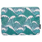 CanvasArtisan Sleeve med Bølgedesign for Macbook/Bærbar PC 14" - (37 x 26,5 x 2 cm) - Blå