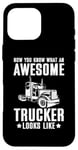 Coque pour iPhone 16 Pro Max Awesome Trucker Big Rig Semi-remorque conducteur de camion