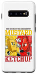 Coque pour Galaxy S10+ Graphique de combat moutarde contre ketchup King of the Condiments