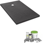 Pack receveur de douche 160 x 80 Jacob Delafon Ipso rectangle anthracite + Kit d'étanchéité wedi