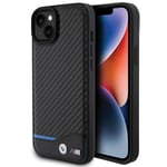 Étui pour Téléphone Portable Coque IPHONE 15 Plus BMW Cuir Tricolor Noir Carbone