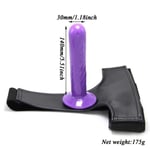 AUCUNE Sextoy,Sangle sur gode Triple Dong élastique harnais ceinture culotte Silicone réaliste pénis godes - Type Purple 1 Small